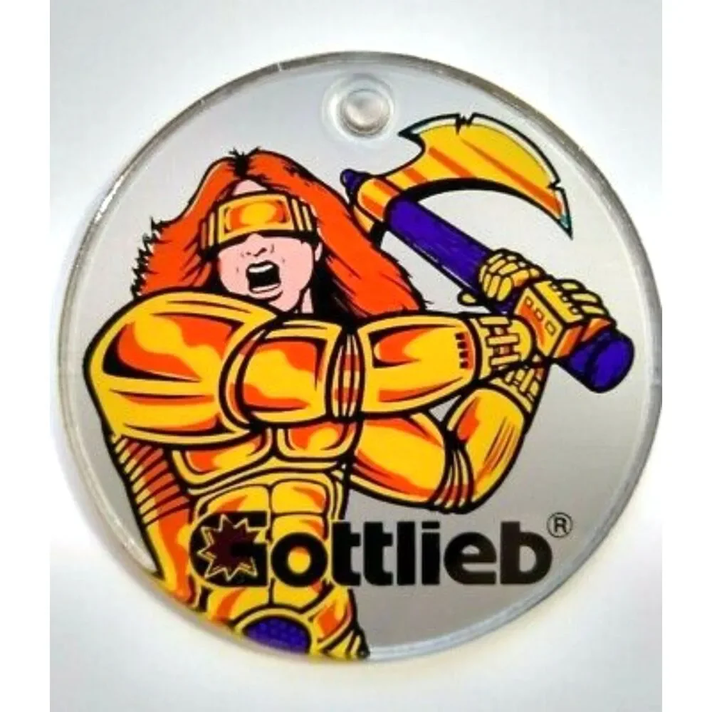 Gottlieb Gladiators Pinball Promo Plastic Keychain Warrior 1993 Original NOS